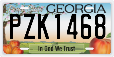 GA license plate PZK1468