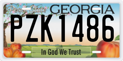 GA license plate PZK1486