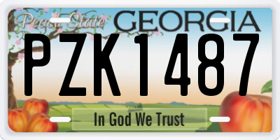 GA license plate PZK1487