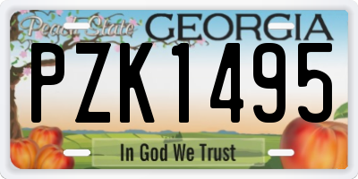 GA license plate PZK1495