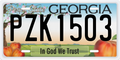 GA license plate PZK1503
