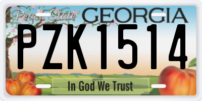 GA license plate PZK1514
