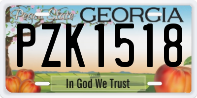 GA license plate PZK1518