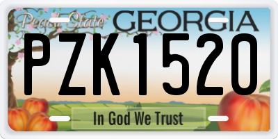 GA license plate PZK1520