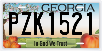 GA license plate PZK1521