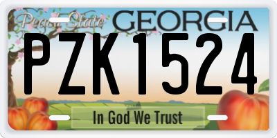 GA license plate PZK1524