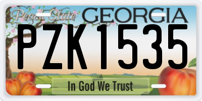 GA license plate PZK1535