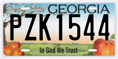 GA license plate PZK1544