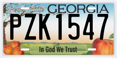 GA license plate PZK1547