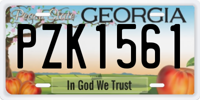 GA license plate PZK1561