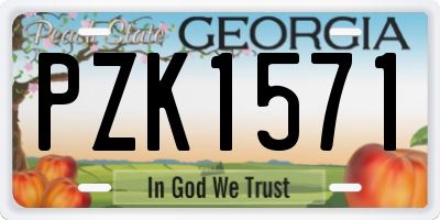 GA license plate PZK1571