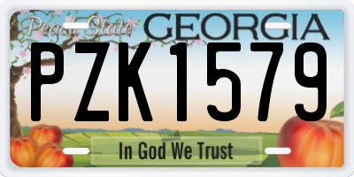 GA license plate PZK1579