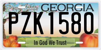 GA license plate PZK1580