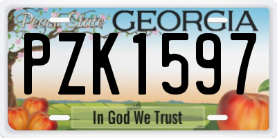 GA license plate PZK1597