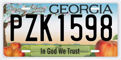 GA license plate PZK1598