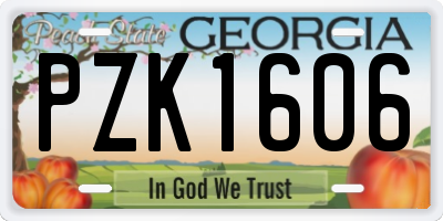 GA license plate PZK1606