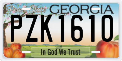 GA license plate PZK1610