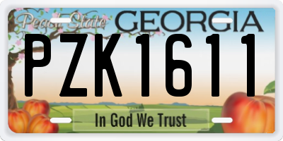 GA license plate PZK1611