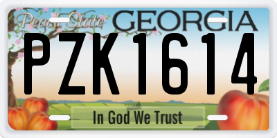 GA license plate PZK1614