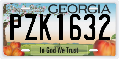 GA license plate PZK1632