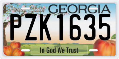 GA license plate PZK1635
