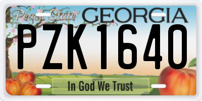 GA license plate PZK1640