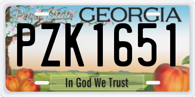 GA license plate PZK1651