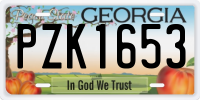 GA license plate PZK1653