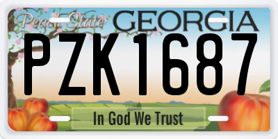 GA license plate PZK1687