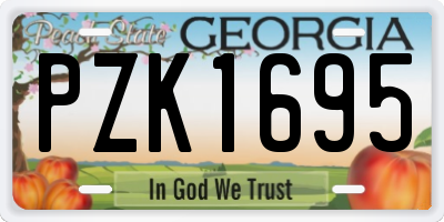 GA license plate PZK1695