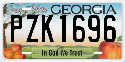 GA license plate PZK1696