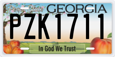 GA license plate PZK1711