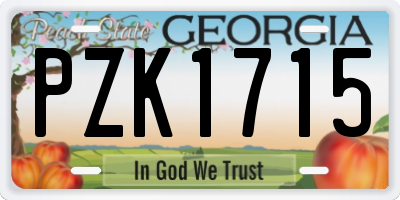 GA license plate PZK1715