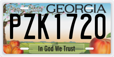 GA license plate PZK1720