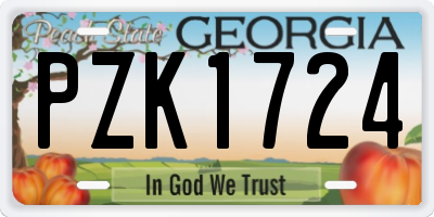 GA license plate PZK1724