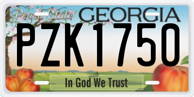 GA license plate PZK1750