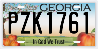GA license plate PZK1761