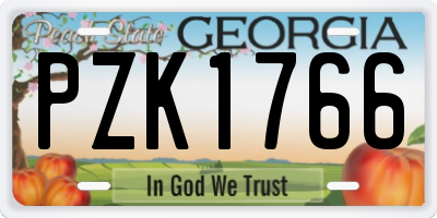 GA license plate PZK1766