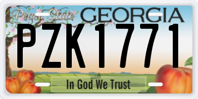 GA license plate PZK1771