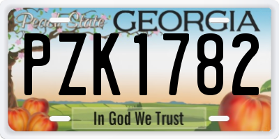 GA license plate PZK1782