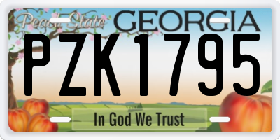 GA license plate PZK1795