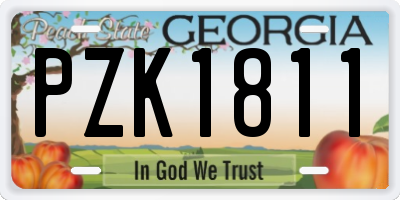 GA license plate PZK1811