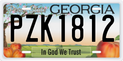 GA license plate PZK1812