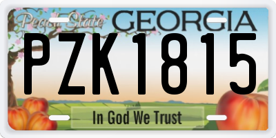 GA license plate PZK1815