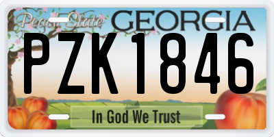GA license plate PZK1846