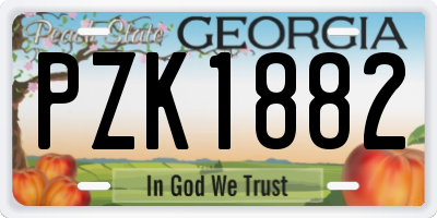 GA license plate PZK1882