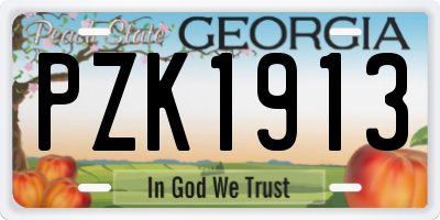 GA license plate PZK1913