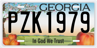 GA license plate PZK1979