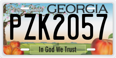 GA license plate PZK2057
