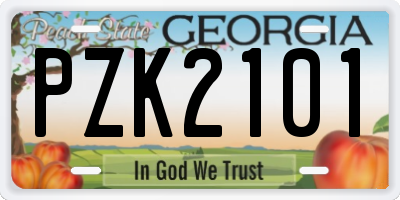 GA license plate PZK2101